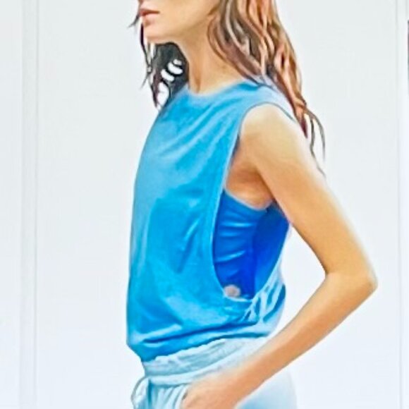 Free People Movement Spin Tank Top in Ocean Blue (L) New with Tag - Picture 3 of 11
